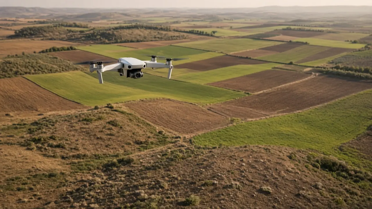 Arazi üzerinde alçak irtifada haritalama dronu